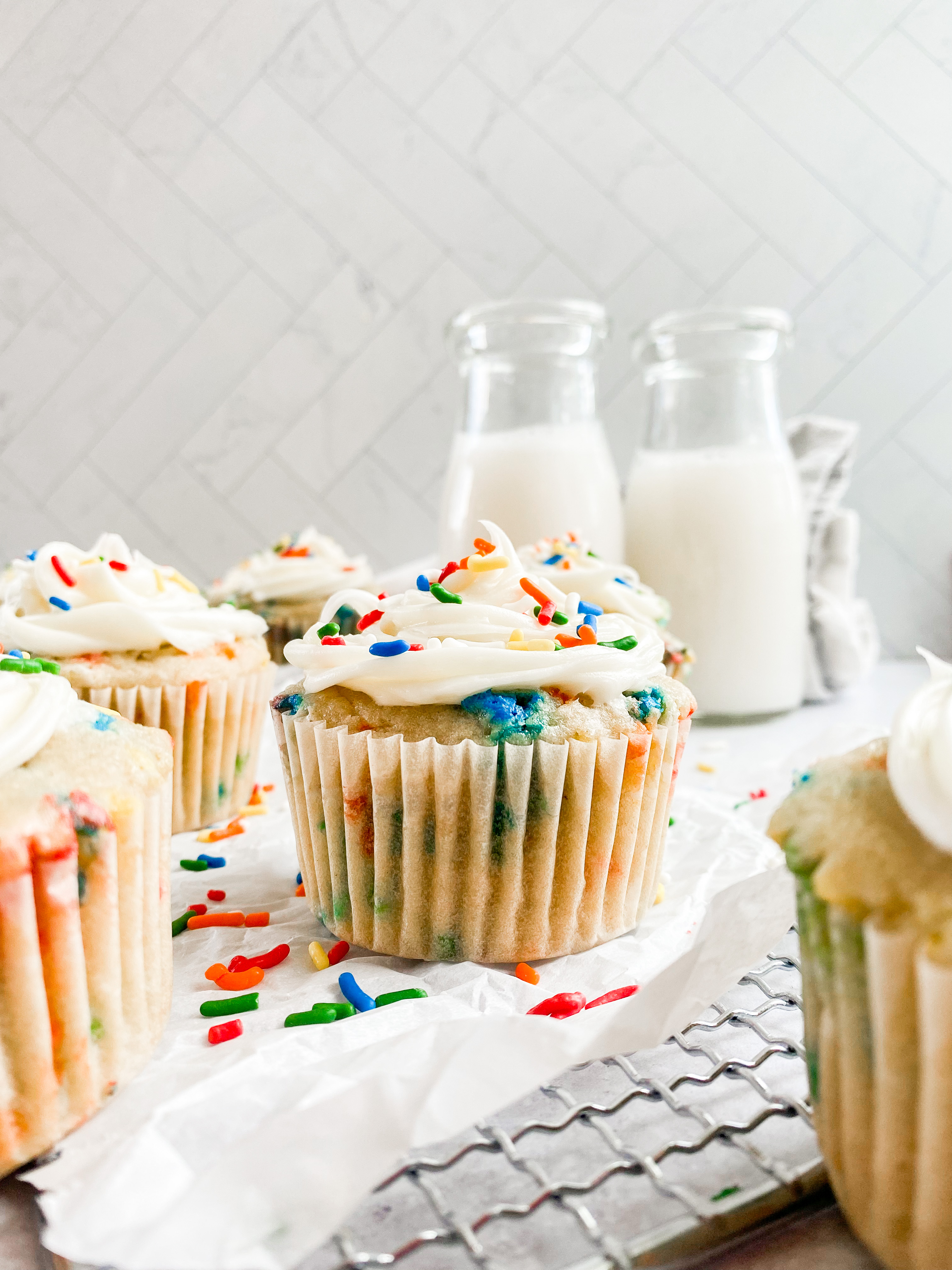 Birthday Cupcakes with Sprinkles (dairy free!) - Simply Whisked