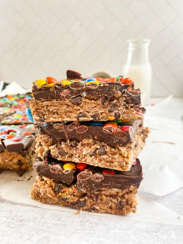 No bake Monster Cookie bars - Caitlin's Table