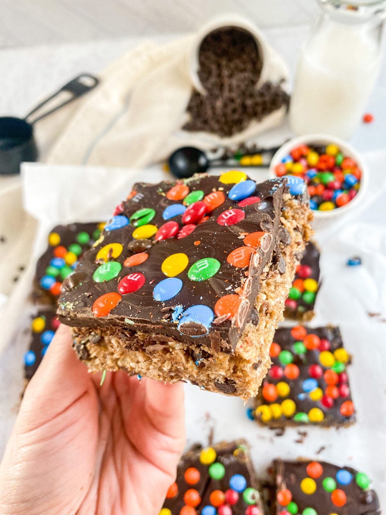 No bake Monster Cookie bars - Caitlin's Table