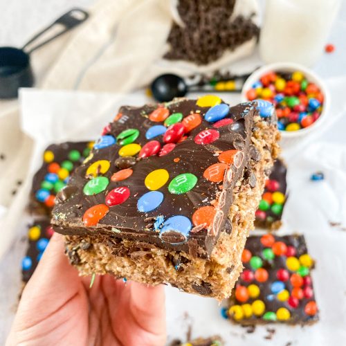 No bake Monster Cookie bars - Caitlin's Table