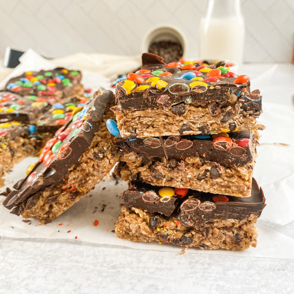 No bake Monster Cookie bars - Caitlin's Table