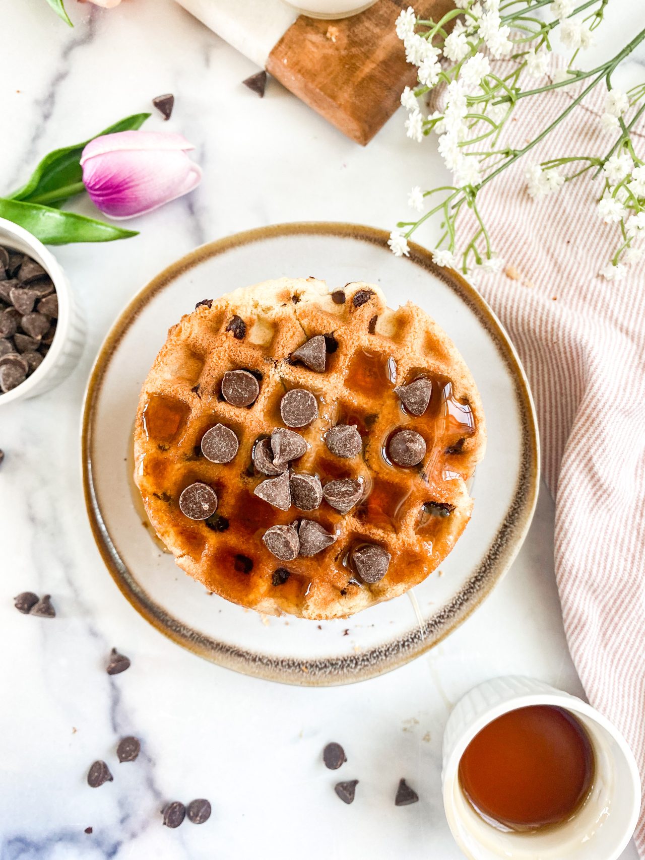 Chocolate Chip Cookie Waffles