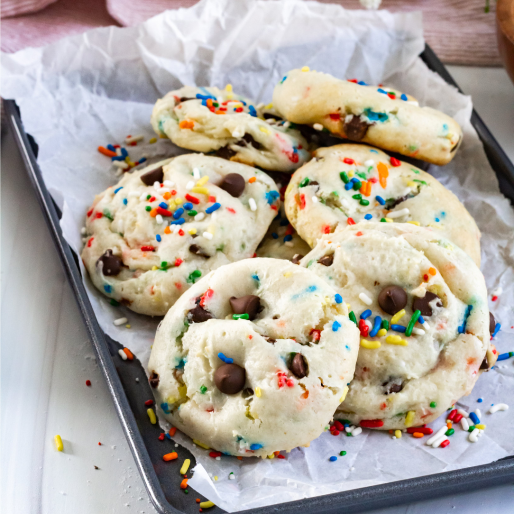 Cake Batter Chocolate Chip Cookies - Caitlin's Table