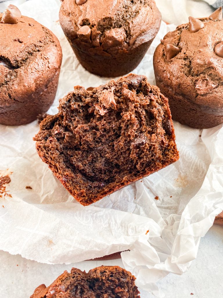 Bakery Style Chocolate Muffins Caitlins Table